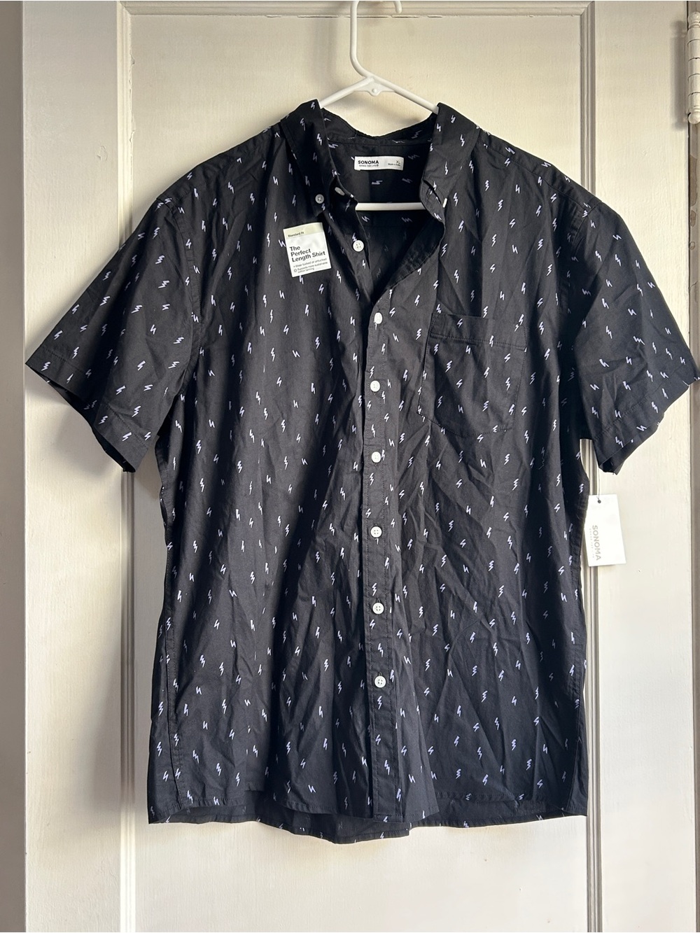 NWT!! Sonoma Short-Sleeve Black Button-Up Shirt - Size XL